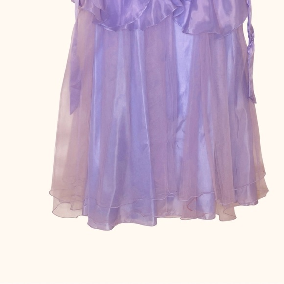 Girls Lilac 3D Floral Tulle Ball Gown – Size 12 Formal Dress - Picture 9 of 16